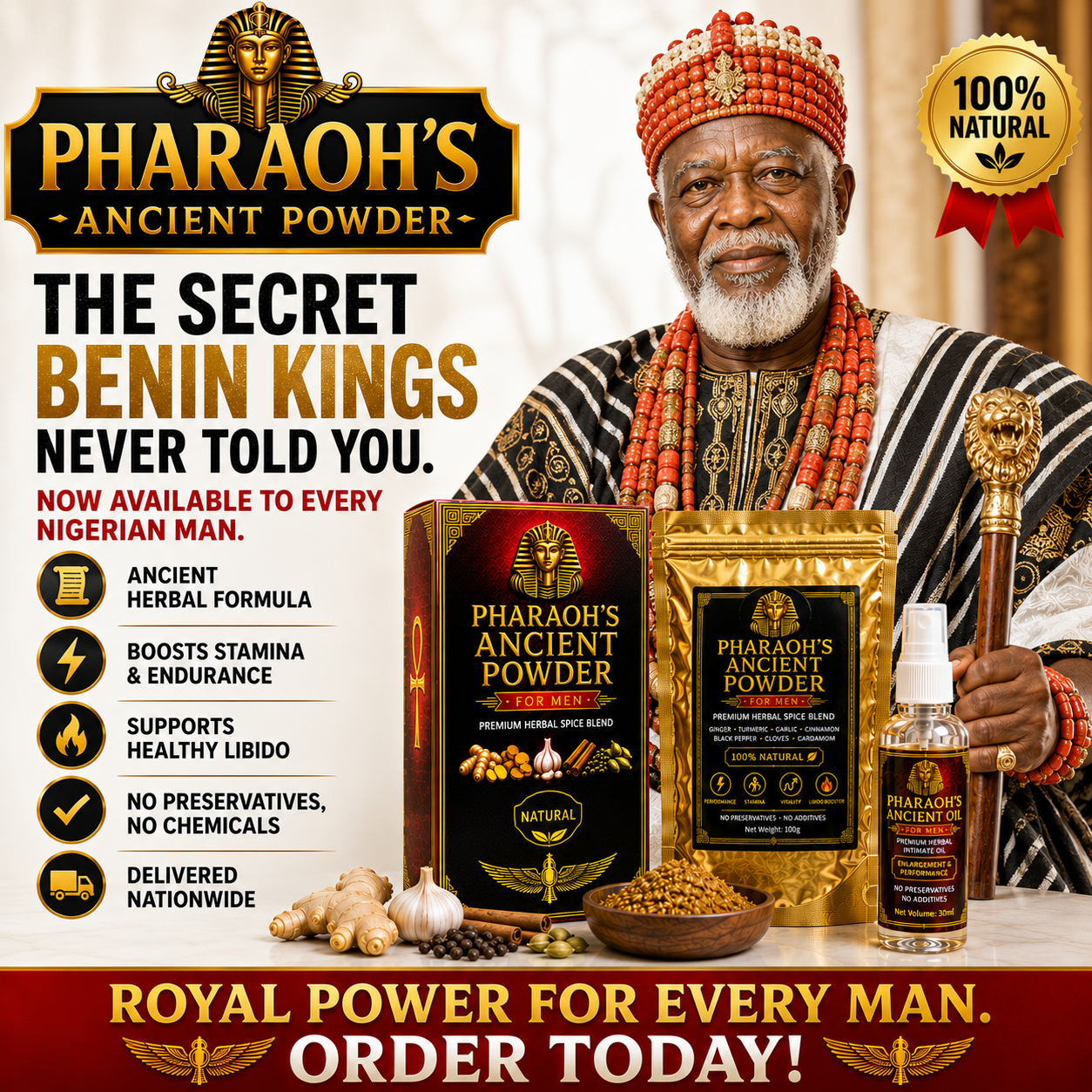 Pharaoh's Ancient Powder Premium Packaging
